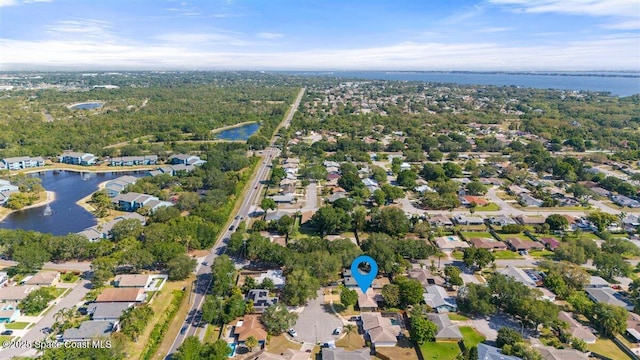2873 Sanders Ct, Melbourne, FL 32935 - drone / aerial view with a residential view and a water view