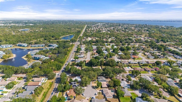 2873 Sanders Ct, Melbourne, FL 32935 - bird's eye view with a residential view and a water view