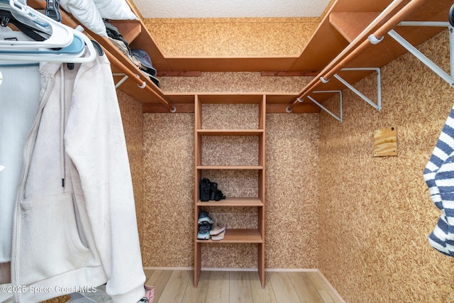 spacious closet featuring wood finished floors