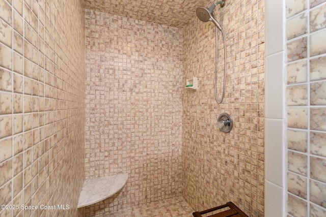 full bath featuring a tile shower