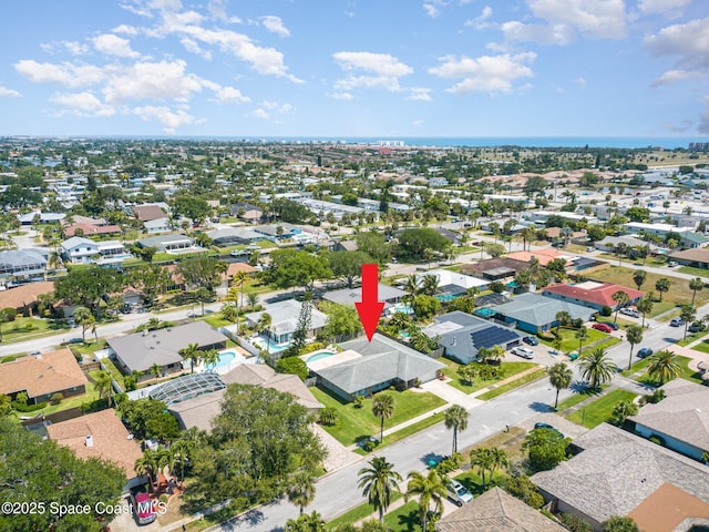 bird's eye view with a residential view