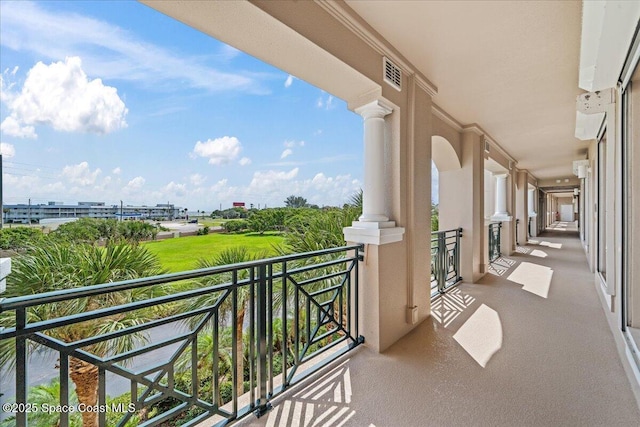 balcony featuring visible vents