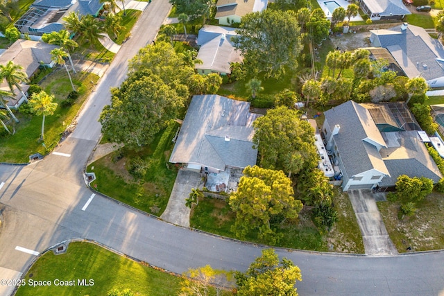 drone / aerial view with a residential view