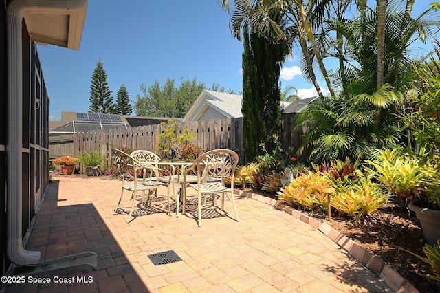 view of patio / terrace with fence and outdoor dining area