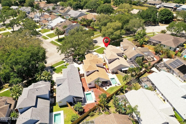 bird's eye view with a residential view