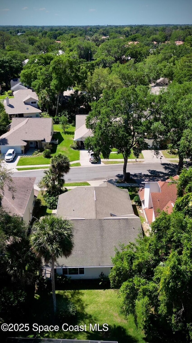 aerial view with a residential view