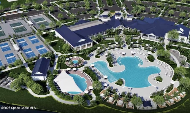8811 Stormy Sky Ct, Melbourne, FL 32940 - aerial view of property's location featuring a pool