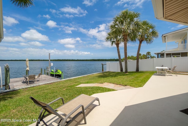 630 Paula Ave, Merritt Island, FL 32953 - view of patio with a water view and a dock