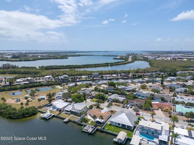 630 Paula Ave, Merritt Island, FL 32953 - aerial perspective of suburban area featuring a nearby body of water