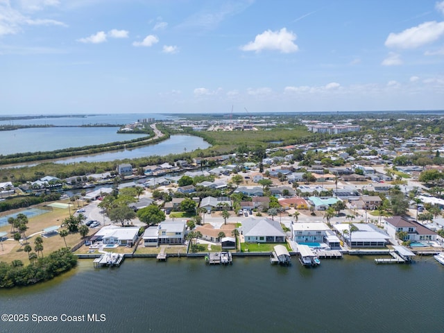 630 Paula Ave, Merritt Island, FL 32953 - aerial perspective of suburban area with a nearby body of water