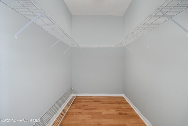 walk in closet featuring light wood-type flooring