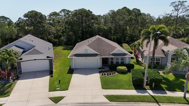 1773 Sun Gazer Dr, Rockledge, FL 32955 - ranch-style home featuring a garage, a front lawn, and concrete driveway