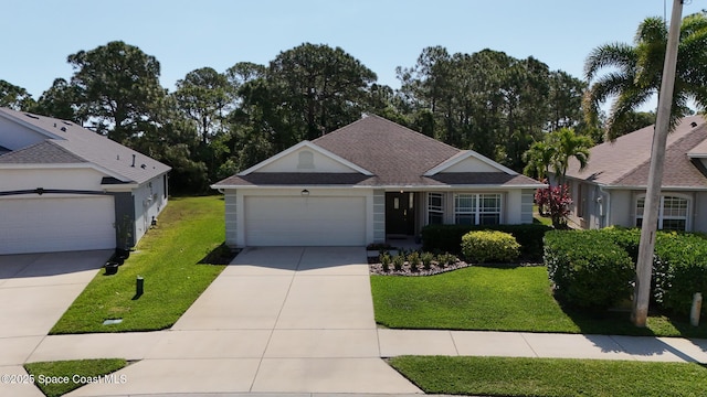 1773 Sun Gazer Dr, Rockledge, FL 32955 - view of front of house featuring driveway, a front yard, and a garage