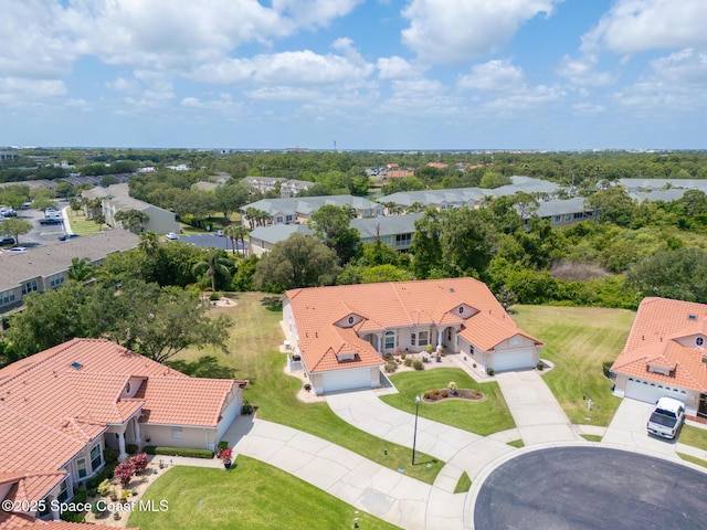 birds eye view of property with a residential view