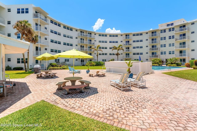 view of patio / terrace with a community pool