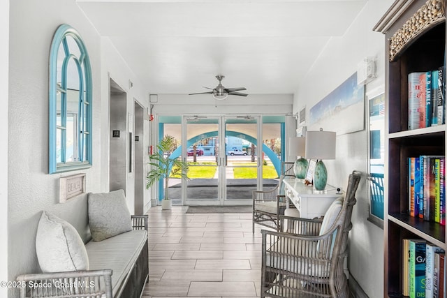 sunroom with french doors