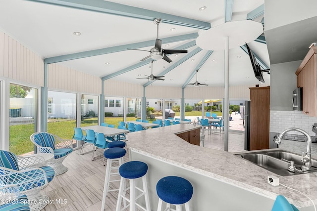 view of patio / terrace featuring a ceiling fan