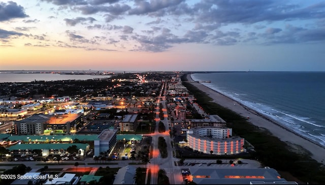 4000 Ocean Beach Blvd Unit 1C, Cocoa Beach, FL 32931 - aerial view at dusk of view of water and beach