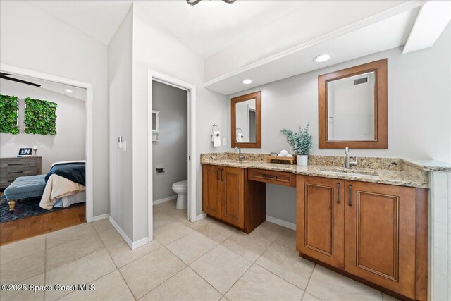 117 Windward Way, Indian Harbour Beach, FL 32937 - full bathroom with double vanity, toilet, recessed lighting, and a sink