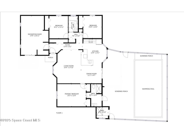 1005 Dallam Ave NW, Palm Bay, FL 32907 - property floor plan