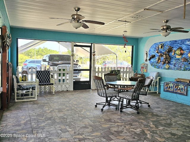 view of sunroom