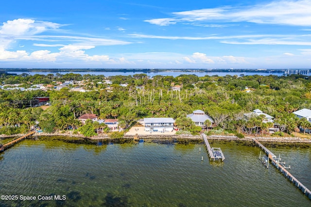 860 S Banana River Dr, Merritt Island, FL 32952 - birds eye view of property with a water view