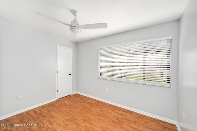 6010 Flamingo Ave, Cocoa, FL 32927 - unfurnished room with light wood-style flooring, baseboards, and ceiling fan