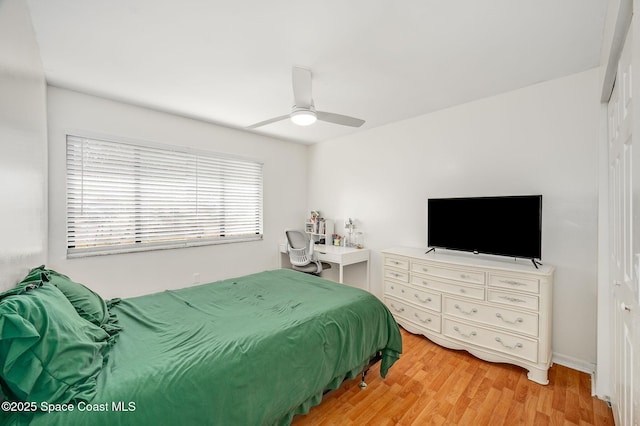 6010 Flamingo Ave, Cocoa, FL 32927 - bedroom featuring light wood-type flooring and ceiling fan