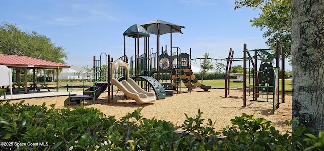 view of community jungle gym