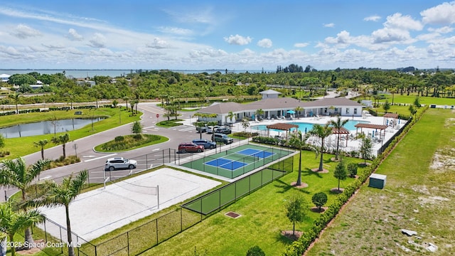 5358 Waterfall Pl, Grant, FL 32949 - bird's eye view of a pool area and a large body of water