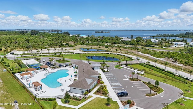 5358 Waterfall Pl, Grant, FL 32949 - bird's eye view of a large body of water and a pool