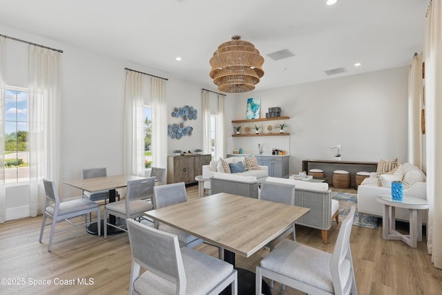 5358 Waterfall Pl, Grant, FL 32949 - dining room featuring light wood-style floors and recessed lighting