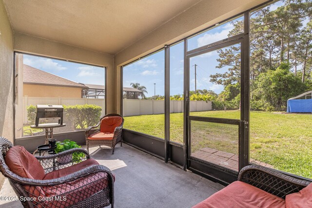 view of sunroom