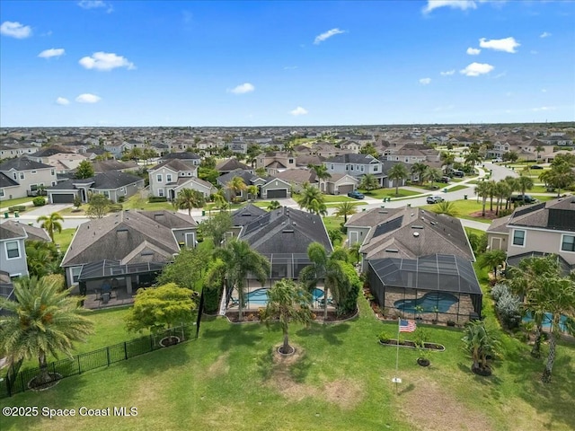 drone / aerial view featuring a residential view