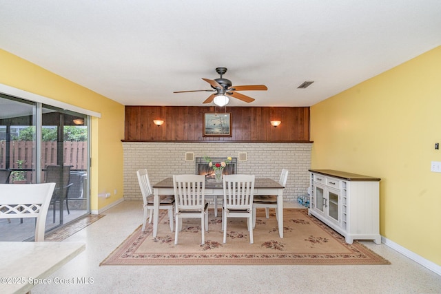285 Hickory Ave, Merritt Island, FL 32953 - dining space featuring a ceiling fan and baseboards