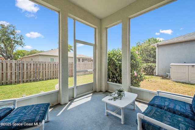 view of sunroom
