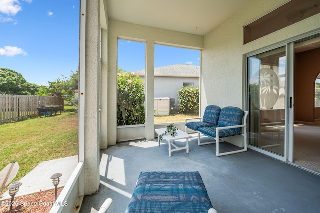 view of sunroom