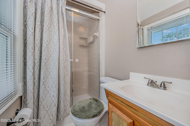 4320 Crooked Mile Rd, Merritt Island, FL 32952 - full bathroom featuring vanity, toilet, and a stall shower