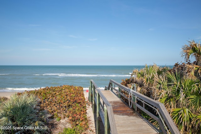 water view with a view of the beach