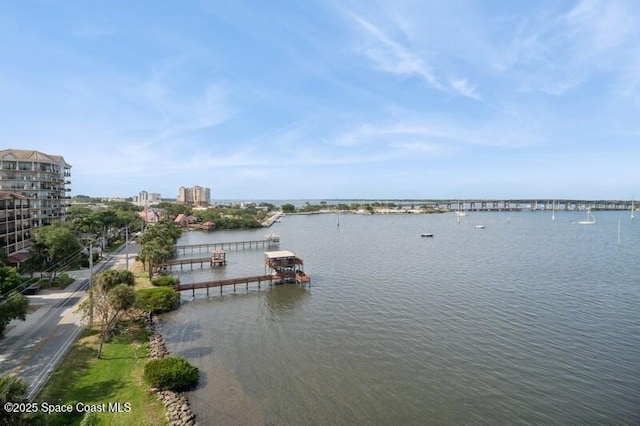 100 Riverside Dr Unit 701, Cocoa, FL 32922 - water view featuring a dock