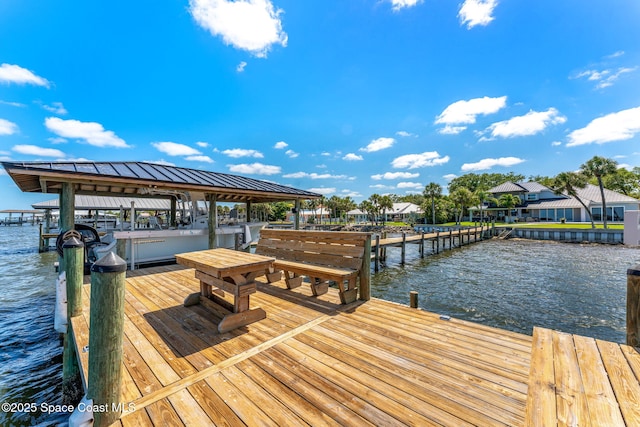 dock featuring a water view