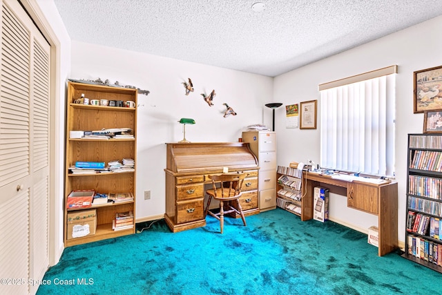 1812 Live Oak Dr N, Rockledge, FL 32955 - office with carpet and a textured ceiling