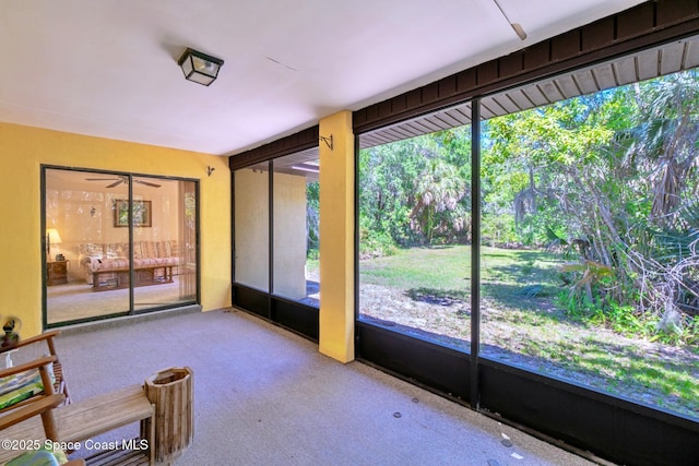 1812 Live Oak Dr N, Rockledge, FL 32955 - unfurnished sunroom featuring a ceiling fan