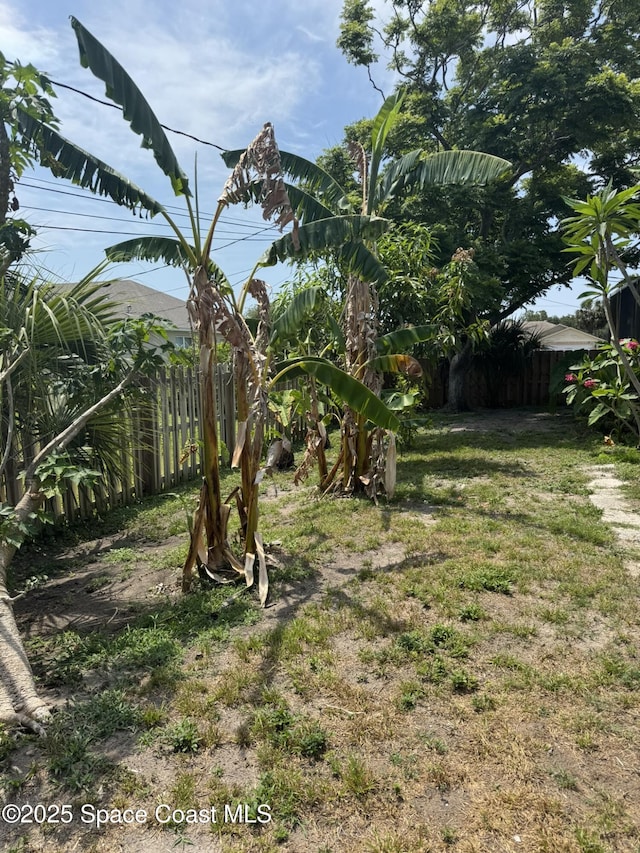 view of yard featuring fence