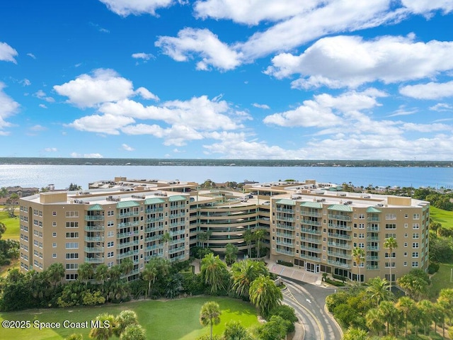view of property with a water view