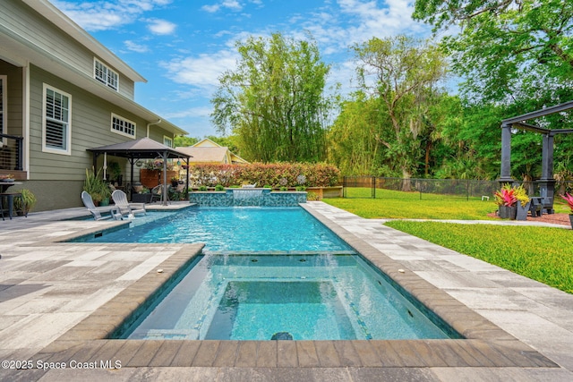 3592 S Park Ave, Titusville, FL 32780 - view of pool with a gazebo, a patio area, and a pool with connected hot tub