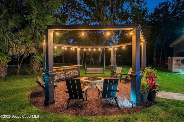 3592 S Park Ave, Titusville, FL 32780 - surrounding community with an outdoor fire pit