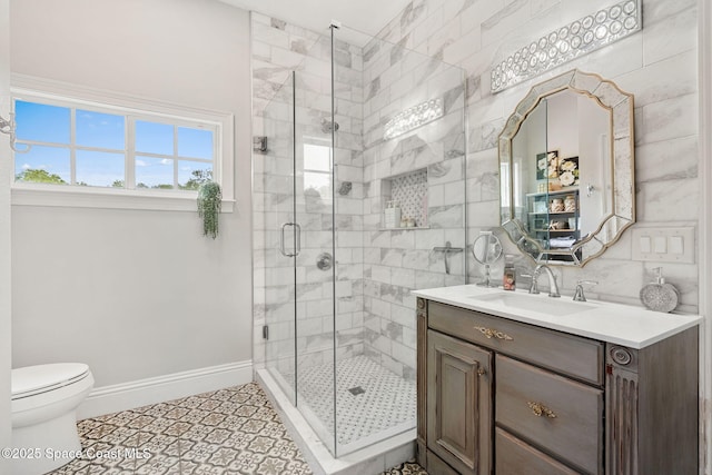 3592 S Park Ave, Titusville, FL 32780 - full bath with a shower stall, toilet, vanity, and baseboards