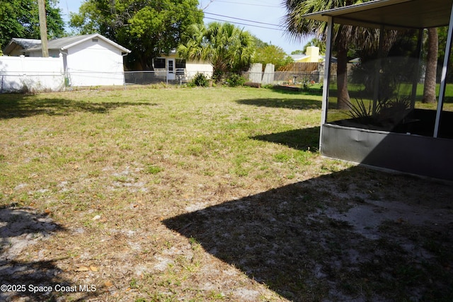view of yard with fence