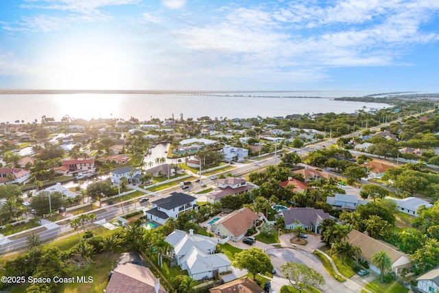 2355 N Riverside Dr, Indialantic, FL 32903 - birds eye view of property with a water view and a residential view